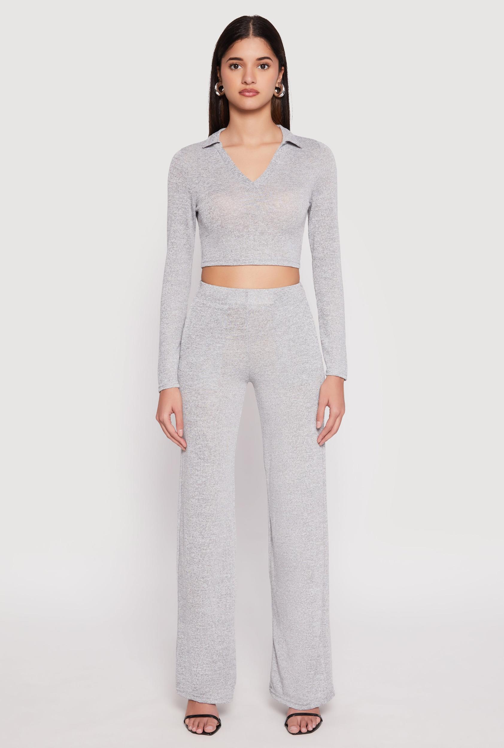 Womens Daisy Brushed Knit Straight Leg Pants Product Image