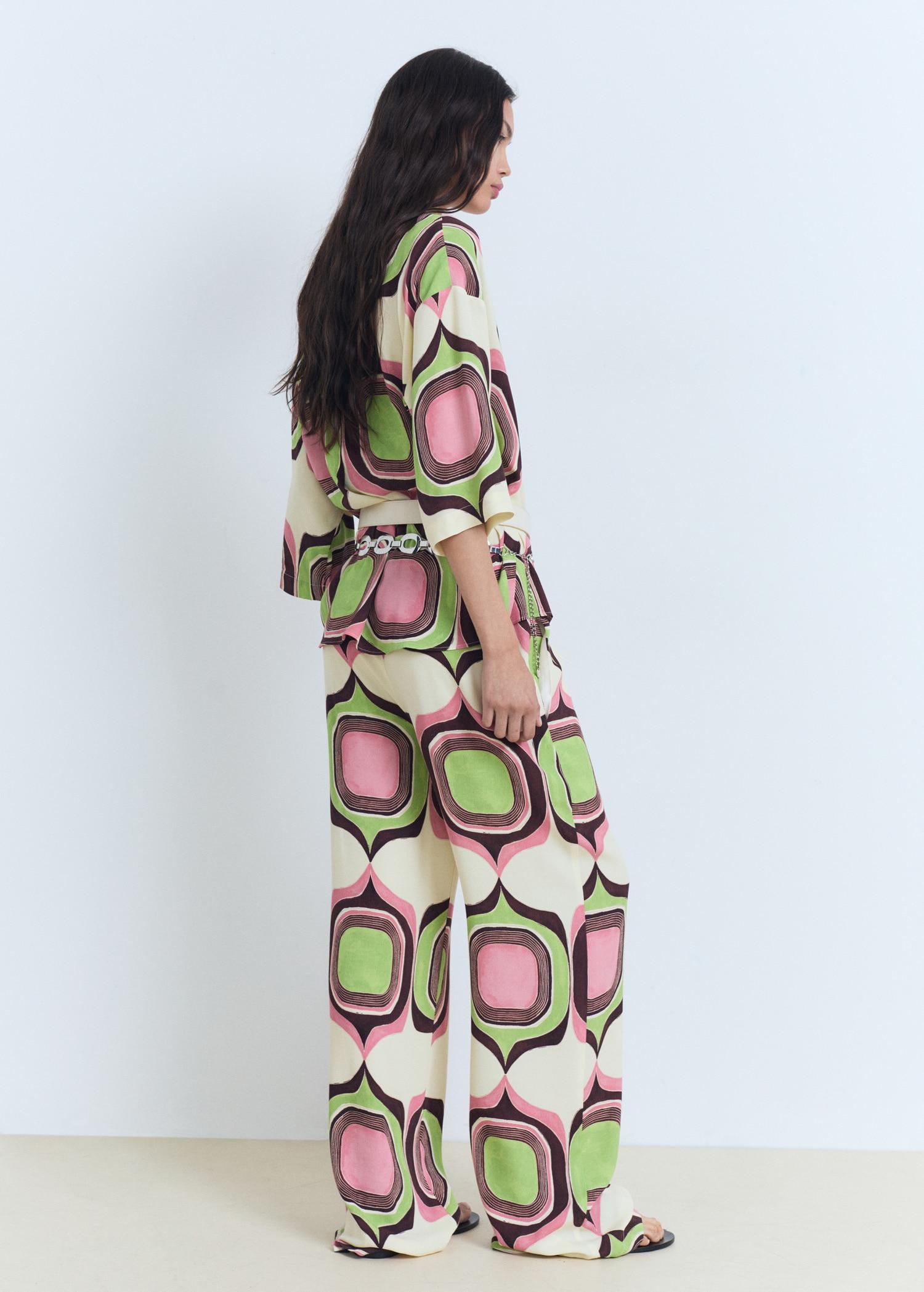 Geometric print pants - Women | MANGO USA Product Image