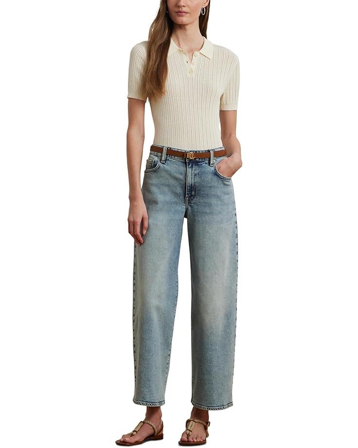 Petite High-Rise Straight Ankle Jeans in Alicia Wash Product Image