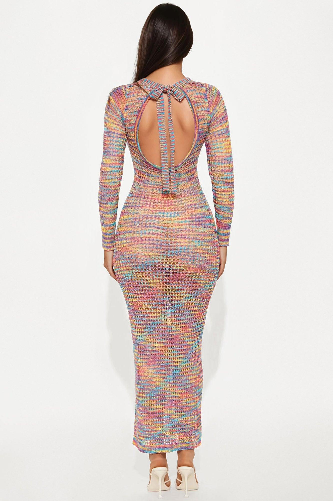 Corrina Crochet Maxi Dress - Purple/combo Female Product Image