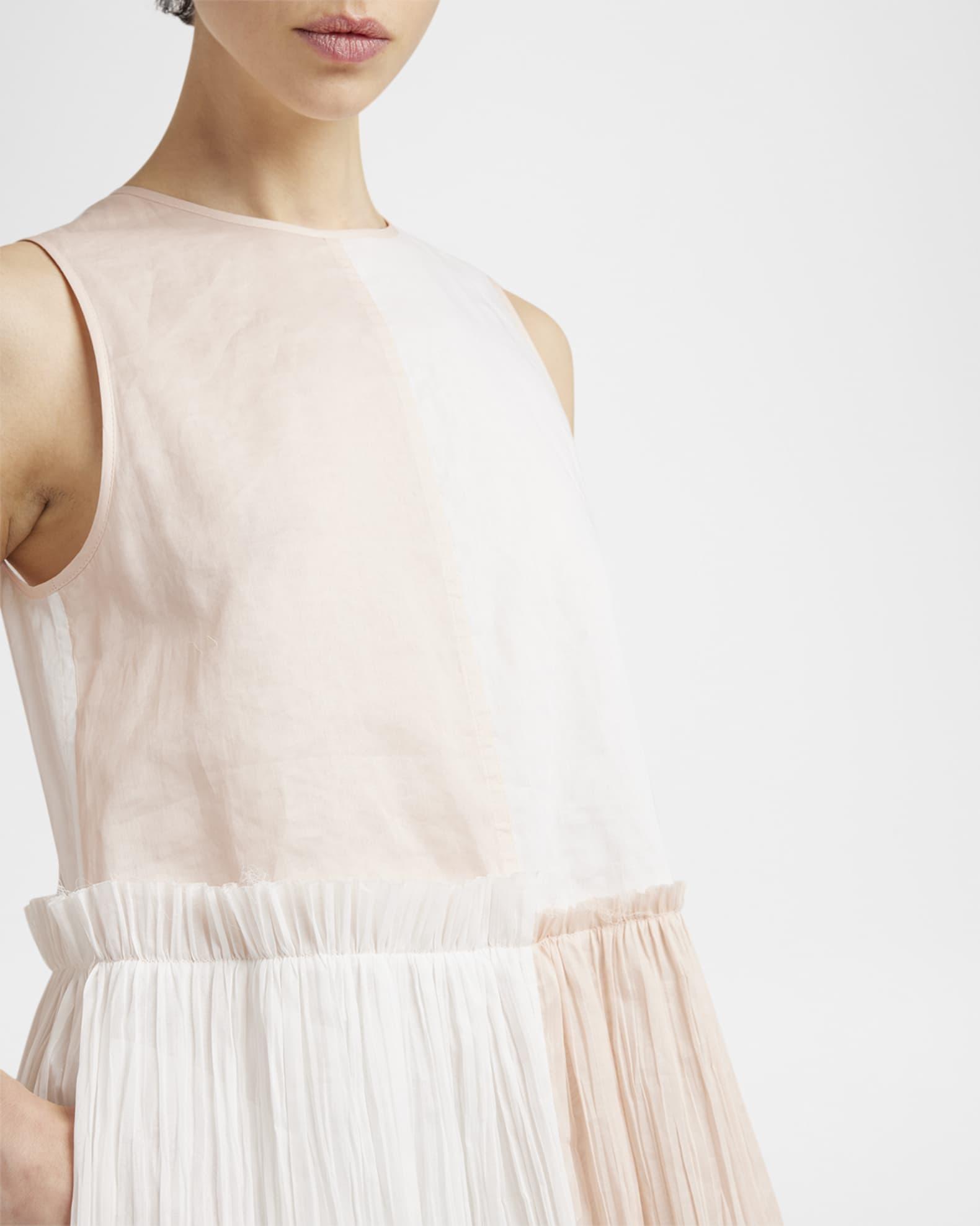 Colorblock Pleated Sleeveless Midi Dress Product Image