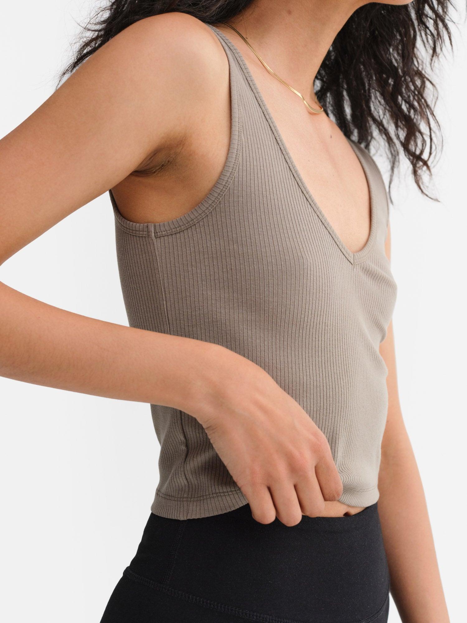 Tencel Rib Crop V-Tank Female Product Image