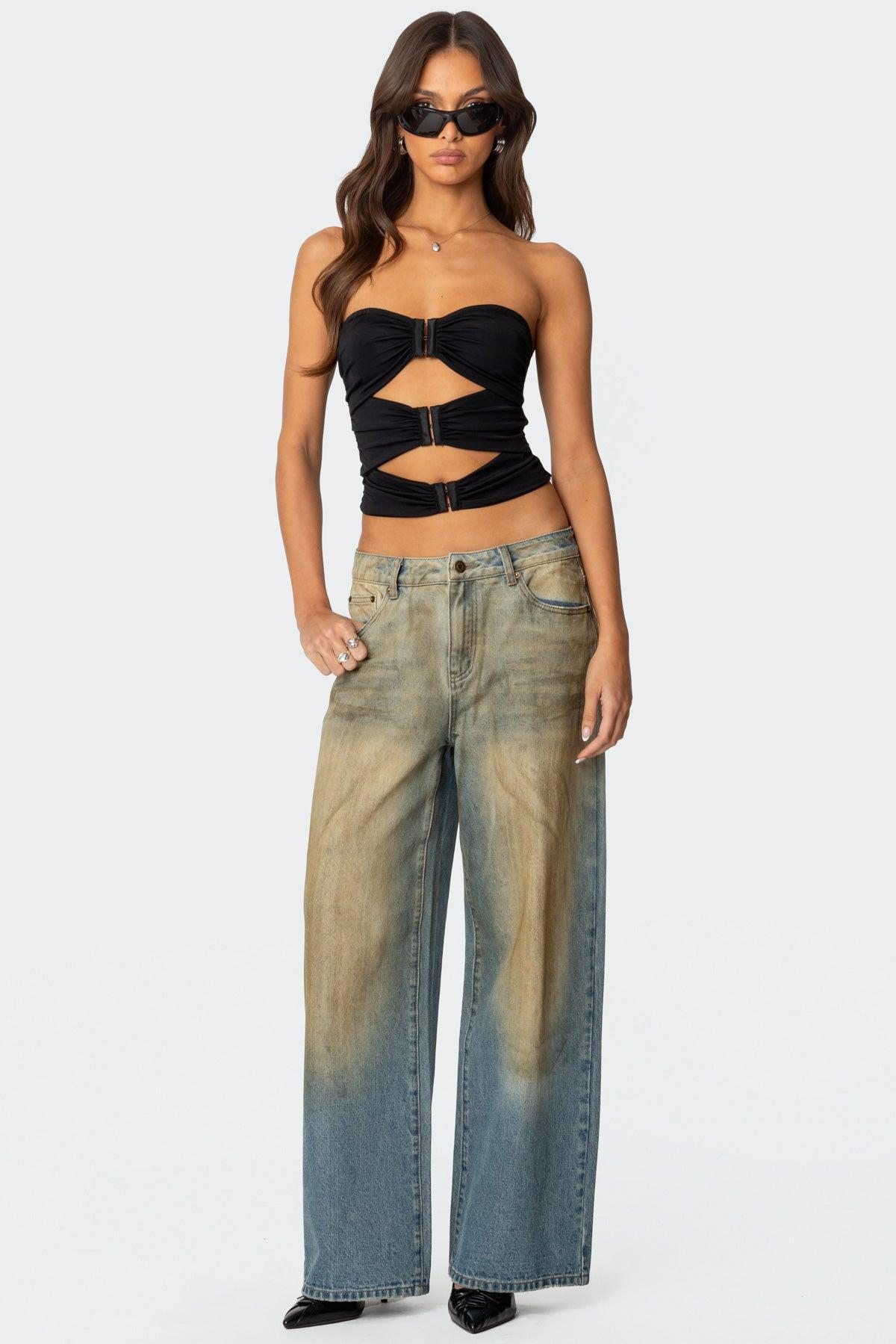 Ariella Cut Out Strapless Top Product Image