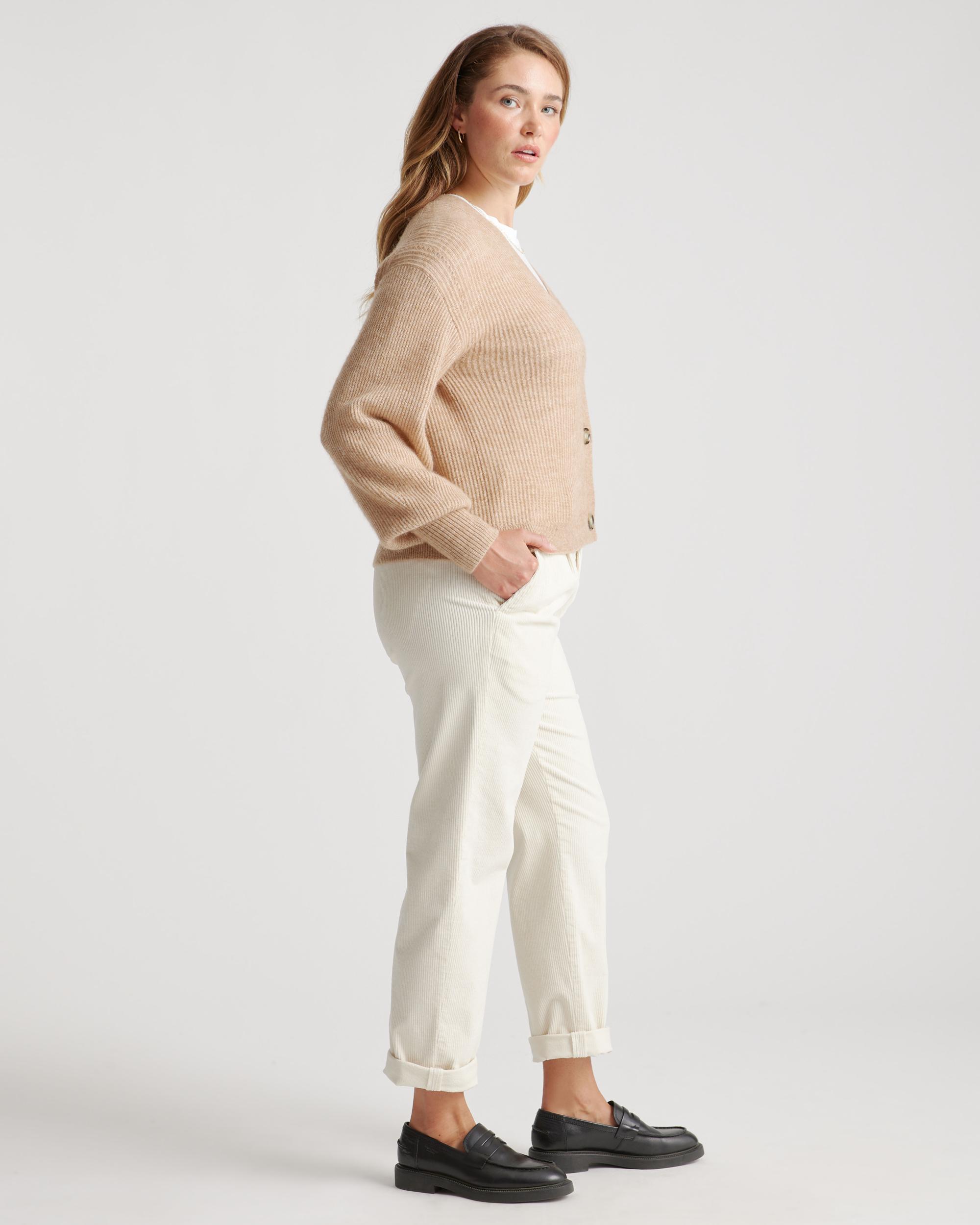 Quince | Women's Baby Alpaca-Wool Cropped Cardigan Sweater Product Image