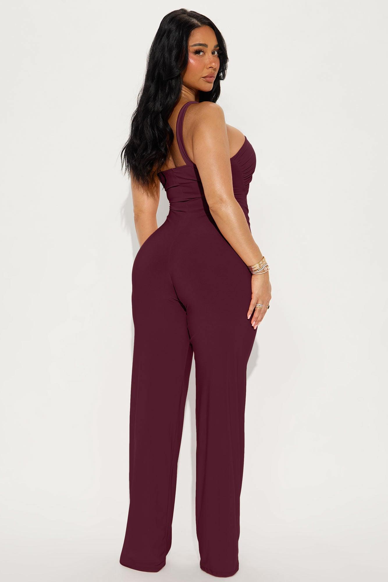 Champagne Season Jumpsuit - Wine Female Product Image