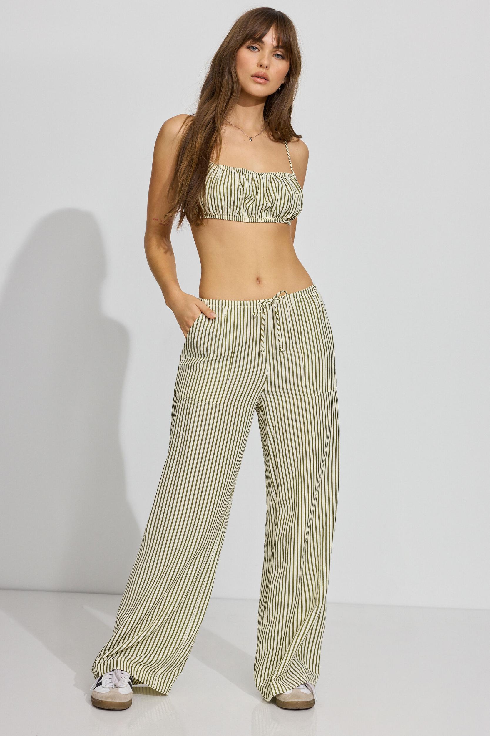 Striped Pull-On Pants Product Image