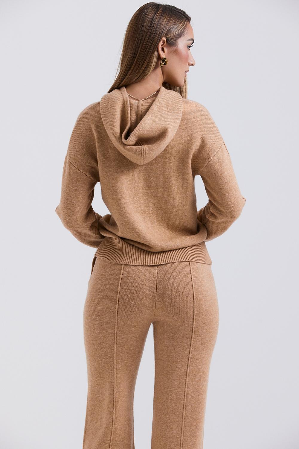 Jionni  camel cashmere blend hoodie - sale Product Image