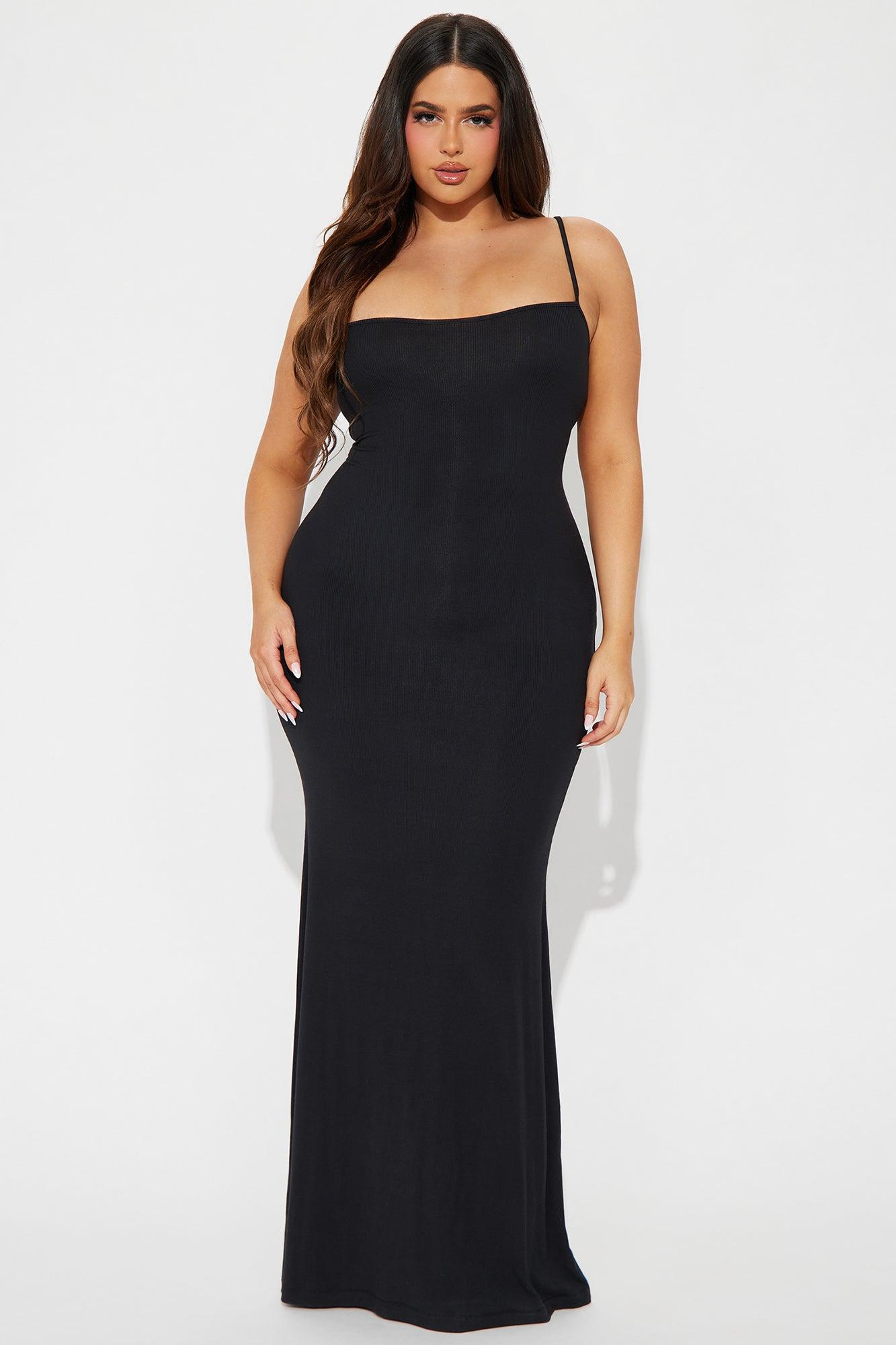 Madelyn Micro Ribbed Maxi Dress - Black Product Image