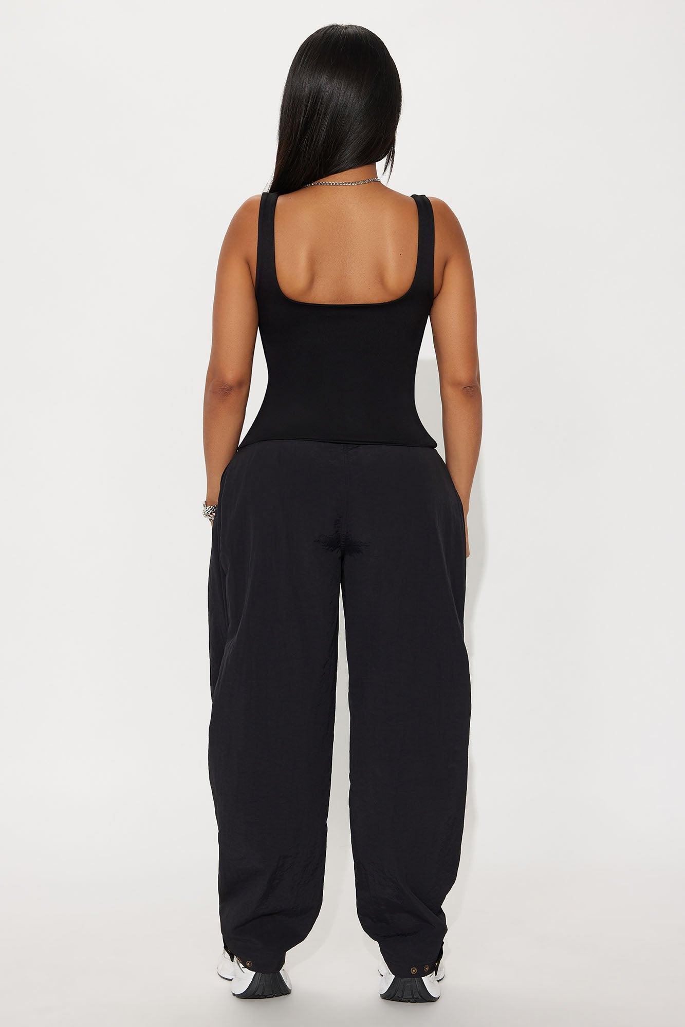 Contour Double Lined Square Neck Tank Top - Black Female Product Image