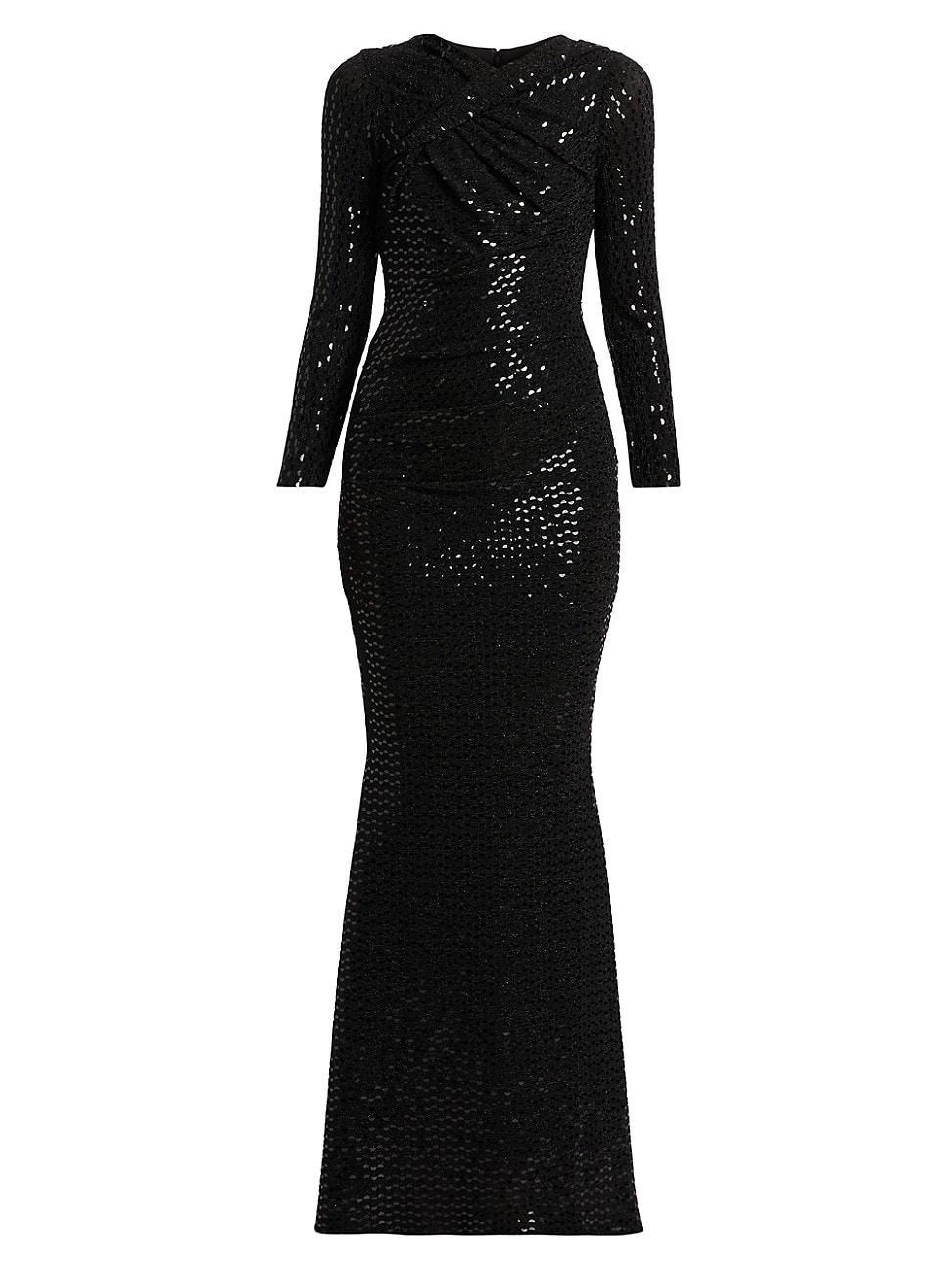 Womens Foil Jersey Long-Sleeve Gown Product Image