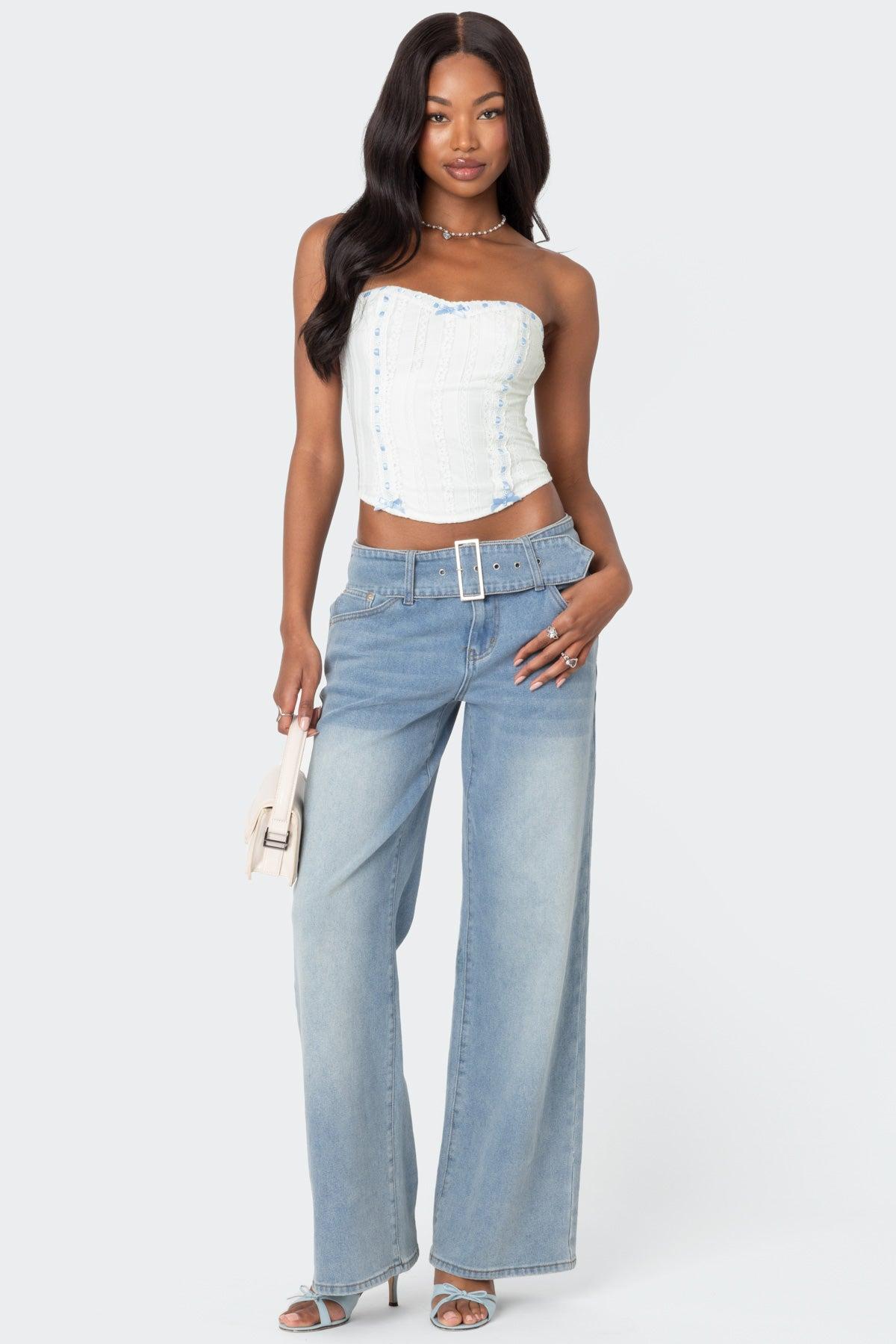 Mist Lacey Ribbon Corset Product Image