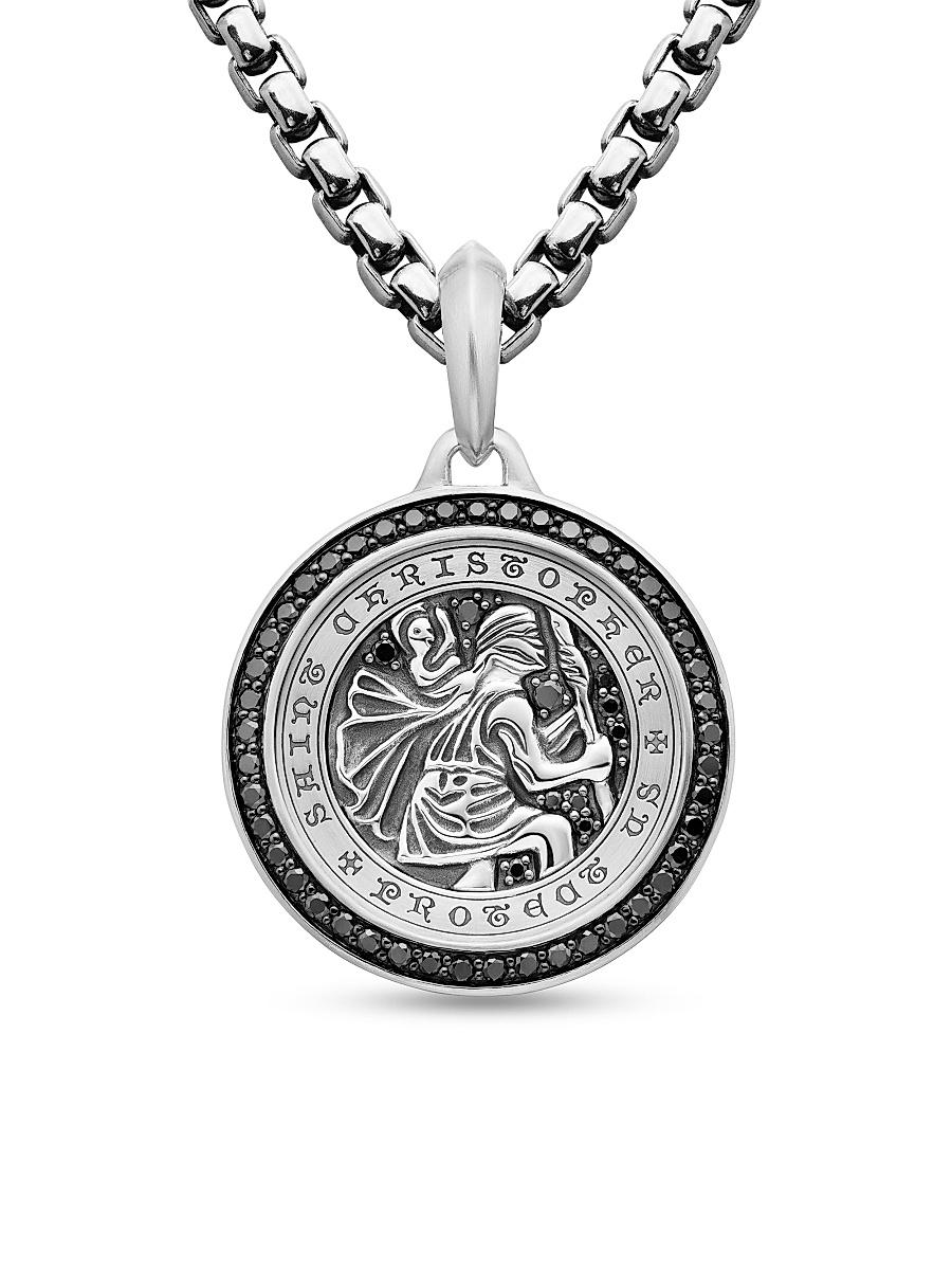Mens St. Christopher Amulet in Sterling Silver Product Image