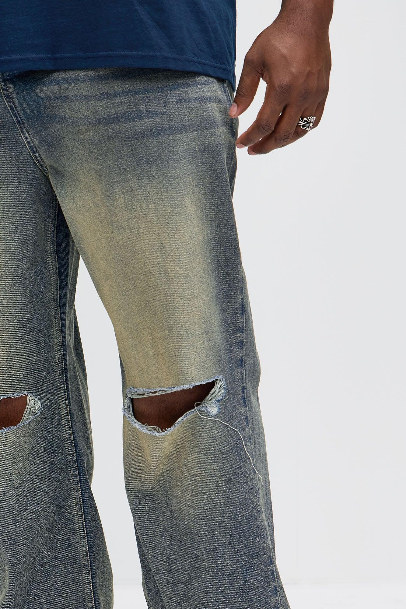 James Distressed Vintage Baggy Jeans - Vintage Blue Wash Product Image