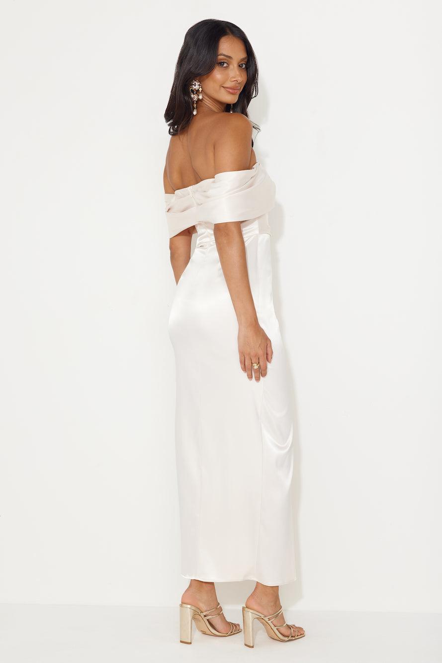 Formal Affair Satin Maxi Dress Pearl Product Image