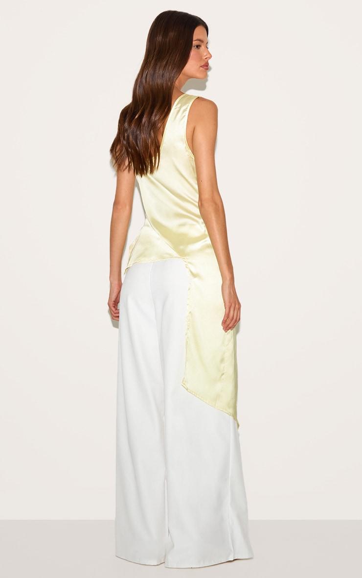 Yellow Asymmetric Satin Top Product Image