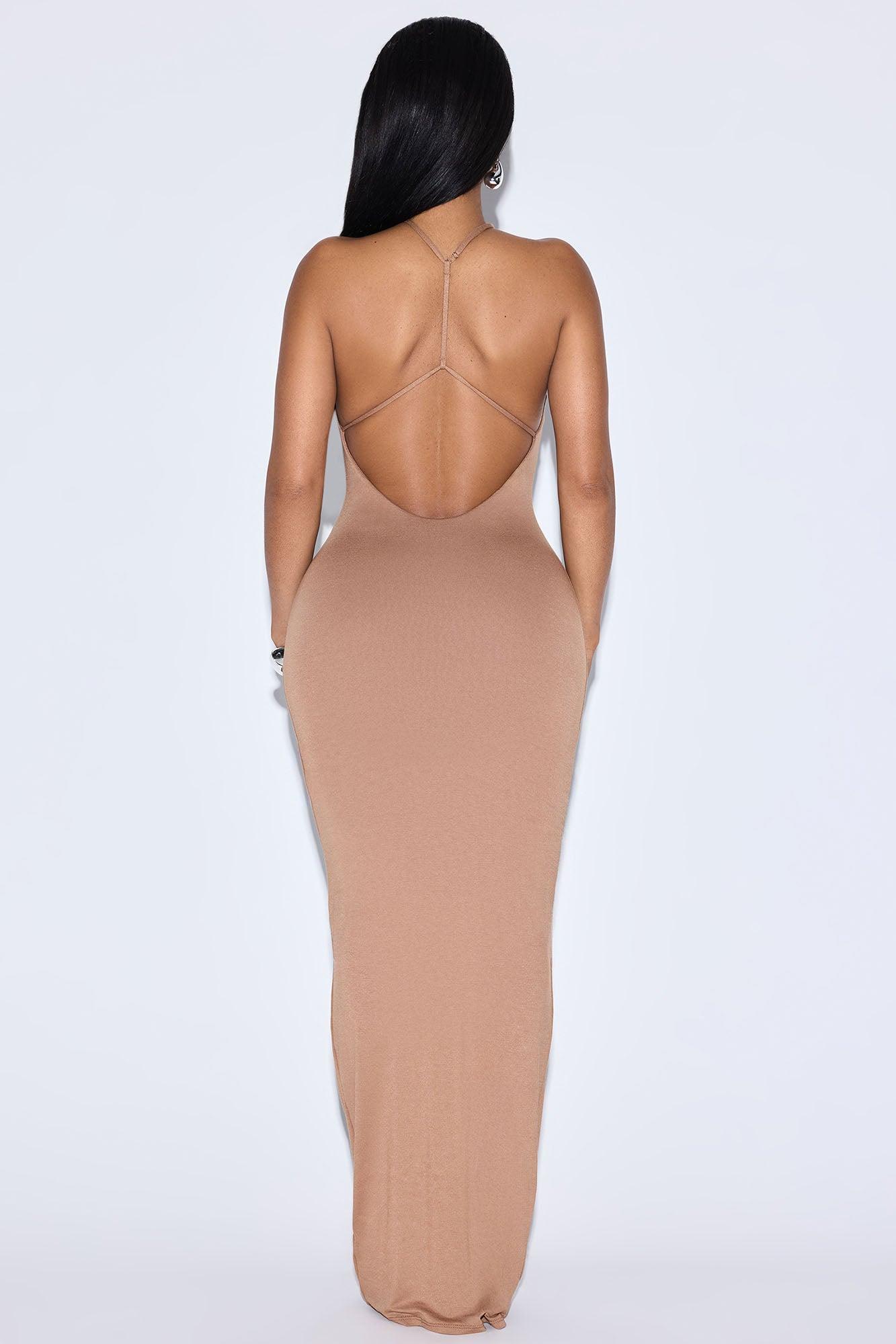 Amara Backless Maxi Dress - Mocha Female Product Image