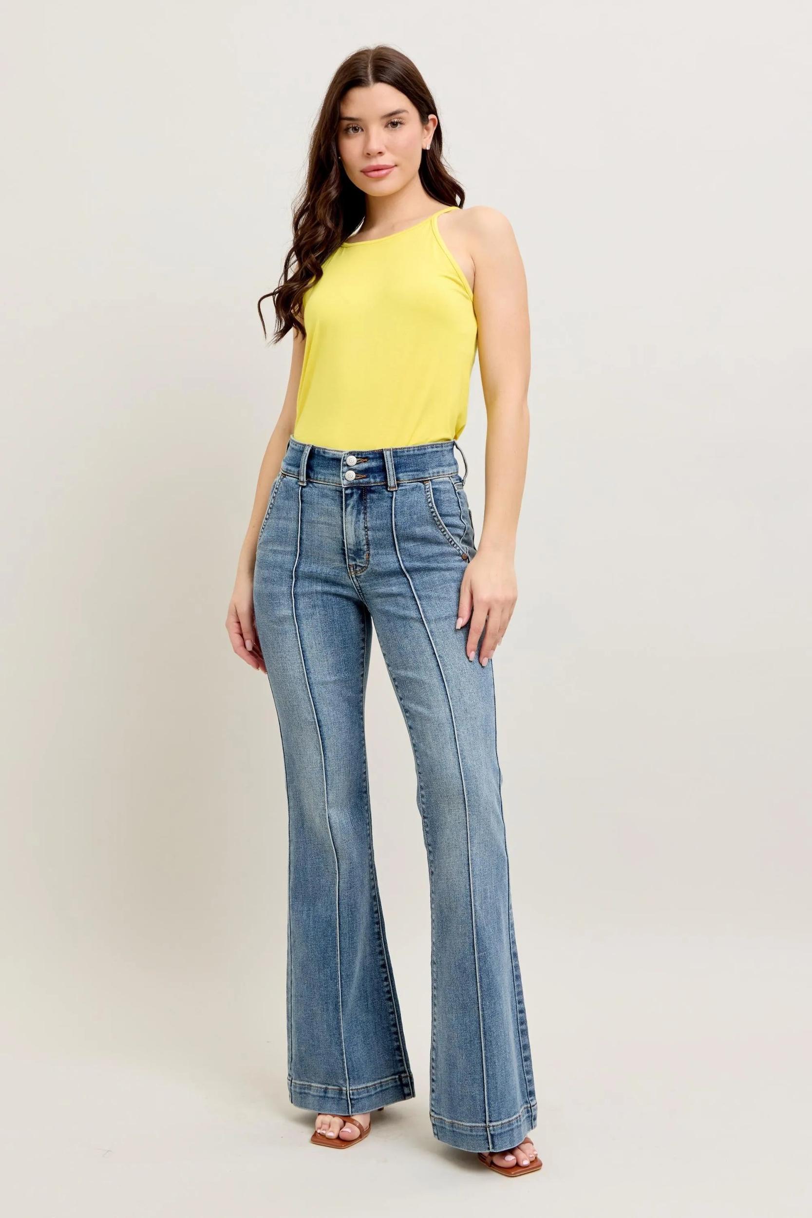 88204   Jasper Hi-Rise Flare Judy Blue Jeans with Front Seam Detail Product Image