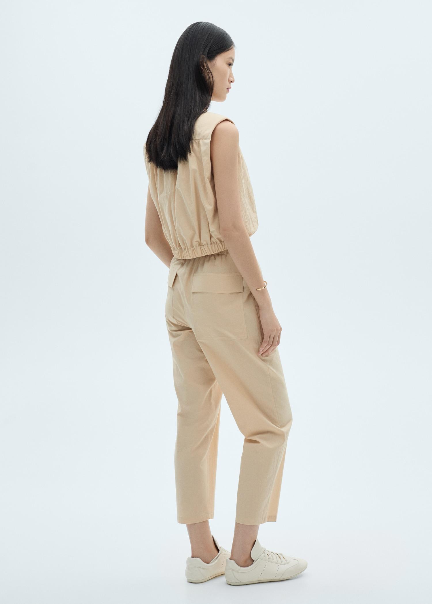 Cotton crop pants - Women | MANGO USA Product Image