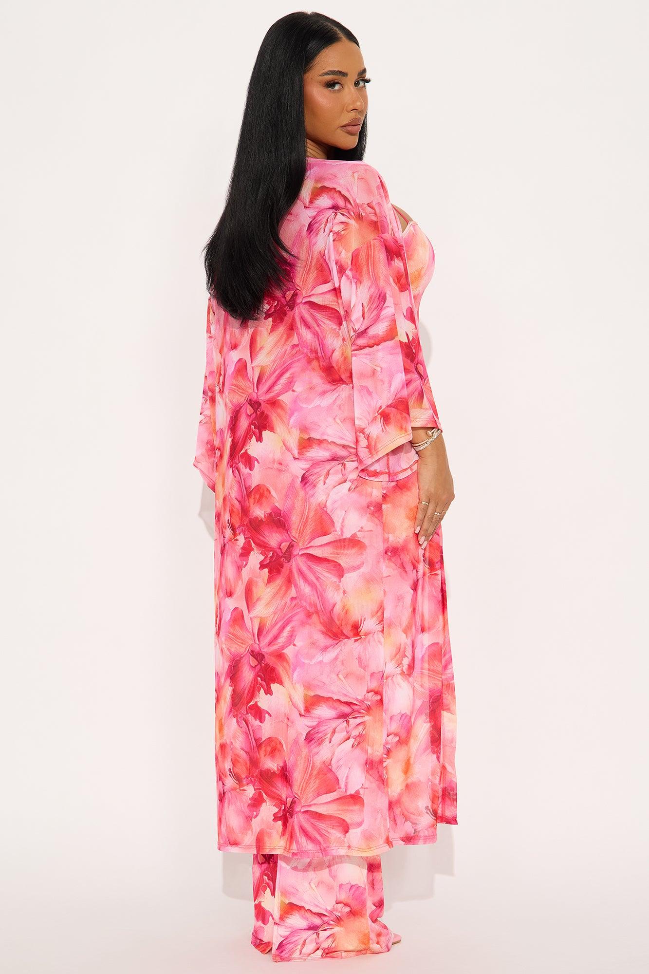Nathalia Floral Maxi Dress Set - Pink/combo Female Product Image