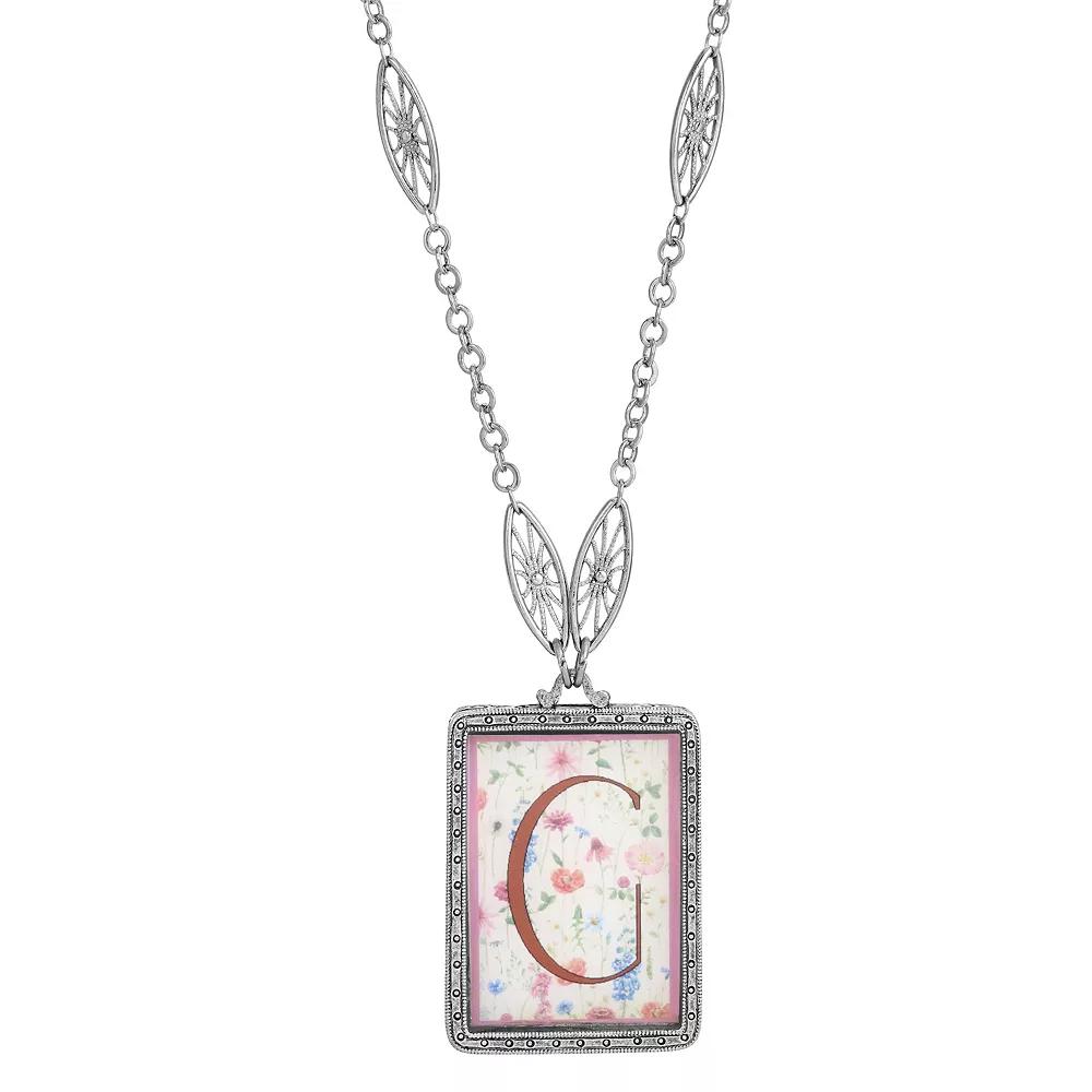1928 Floral Motif Initial Pendant, Womens, G Product Image