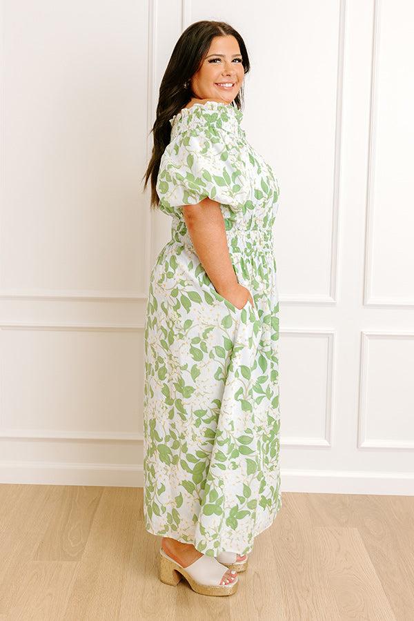 Honeysuckle Fields Floral Midi Dress Curves Product Image