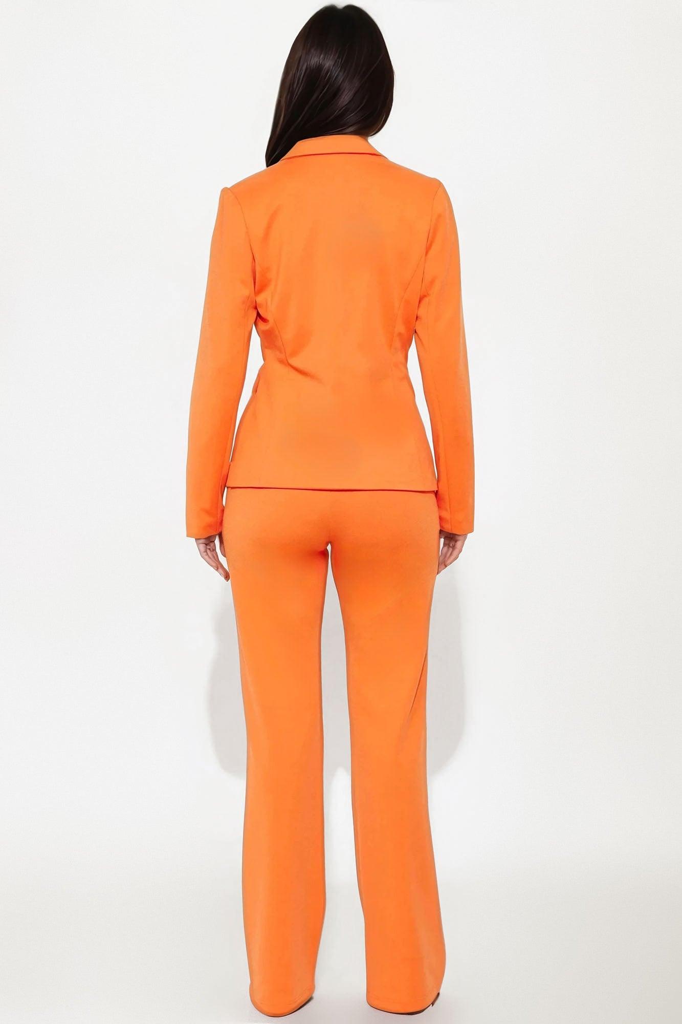 Business Per Usual Blazer Pant Set - Orange Female Product Image