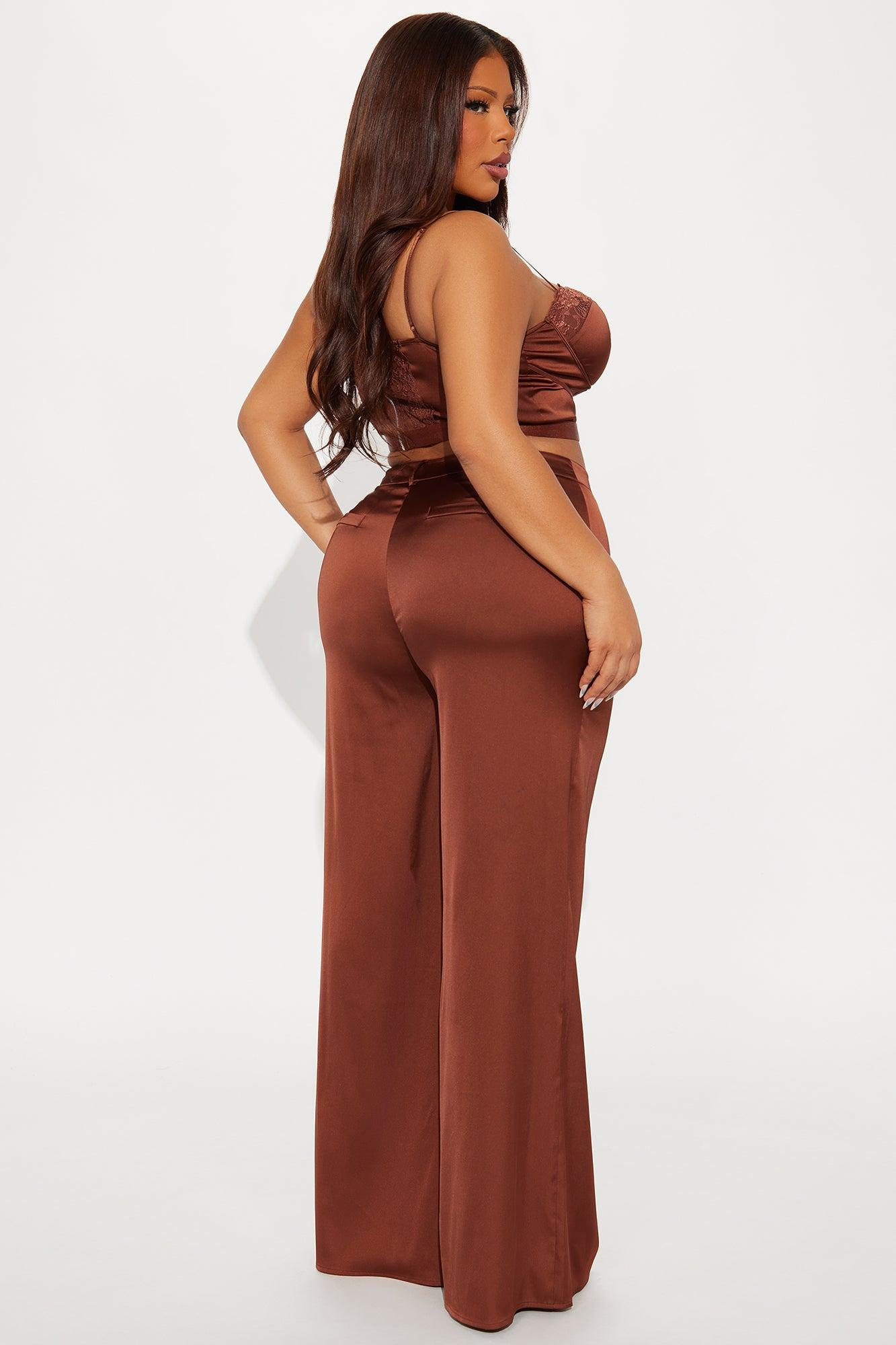 In Your Dreams Pant Set - Chocolate Female Product Image