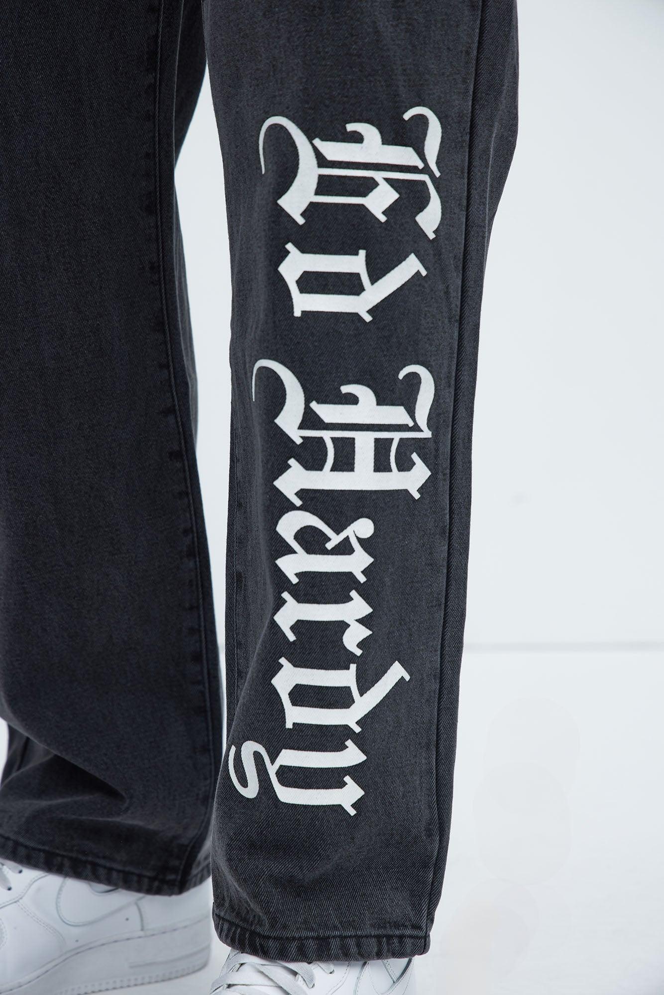 Ed Hardy Relaxed Panther Wings Jeans - Black Product Image