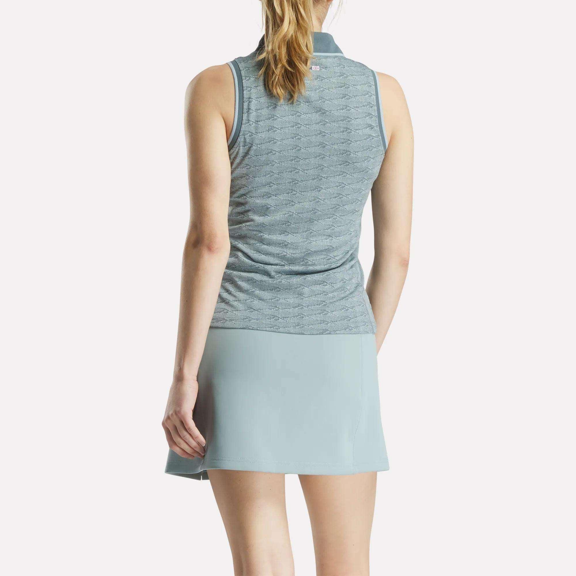 Women's Sleeveless Tonal Vector Jacquard Golf Polo Shirt Female Product Image