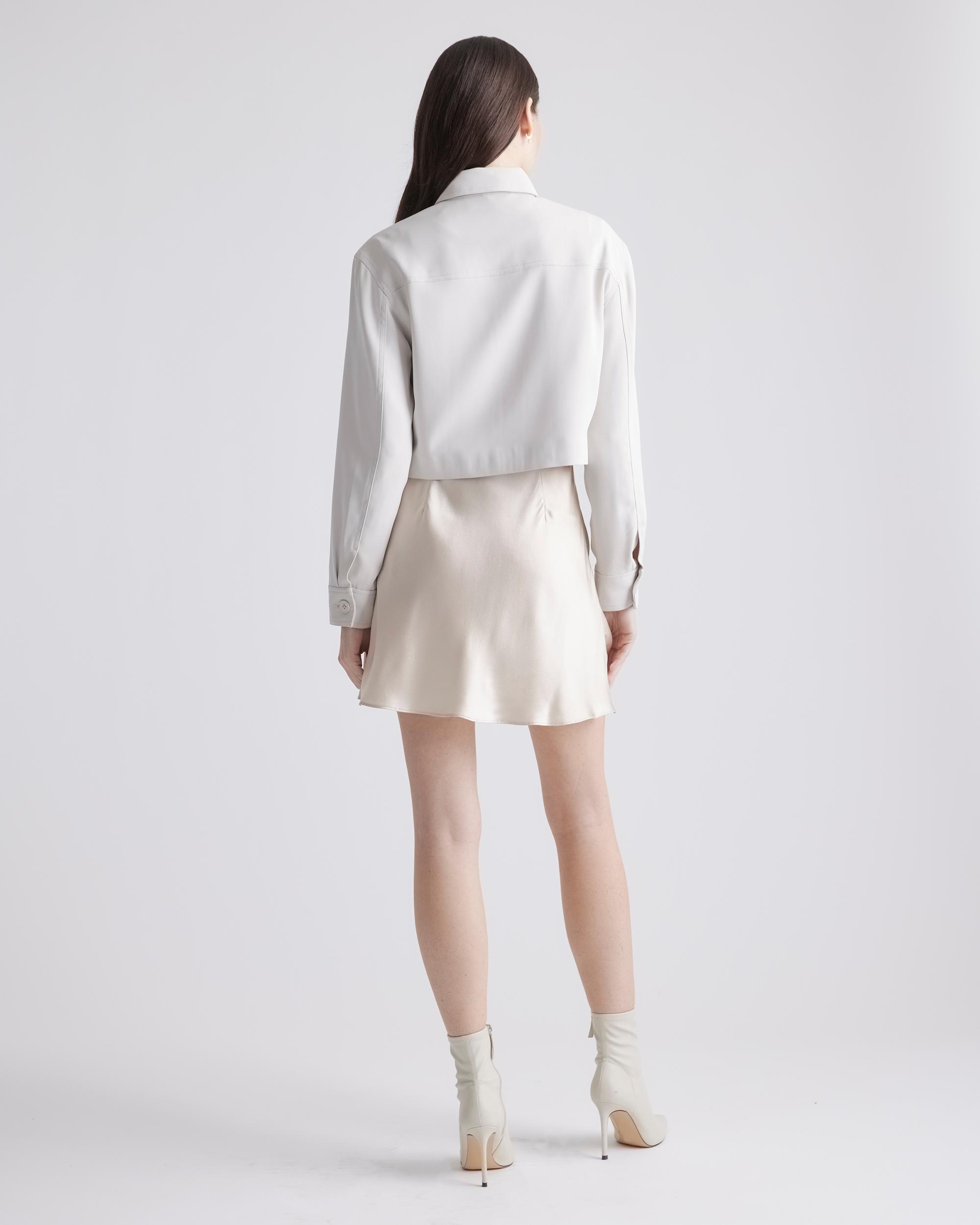 Quince | Women's Stretch Crepe Cropped Jacket Size XL, Recycled Polyester / Spandex Product Image