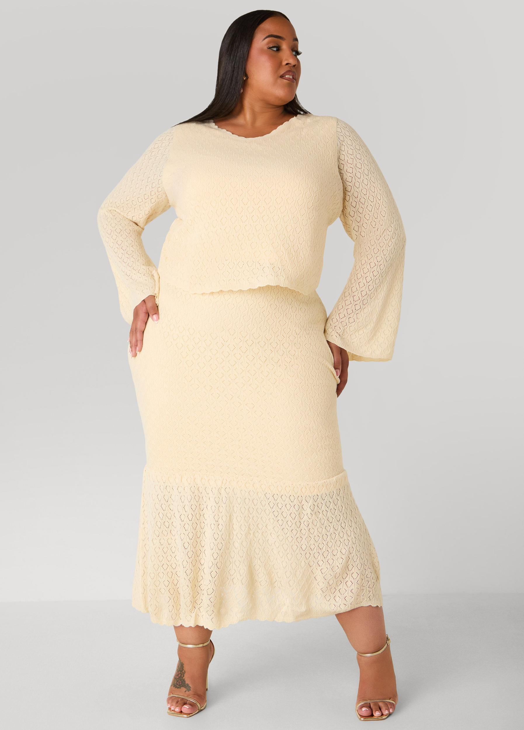 Pointelle Knit Maxi Skirt Product Image