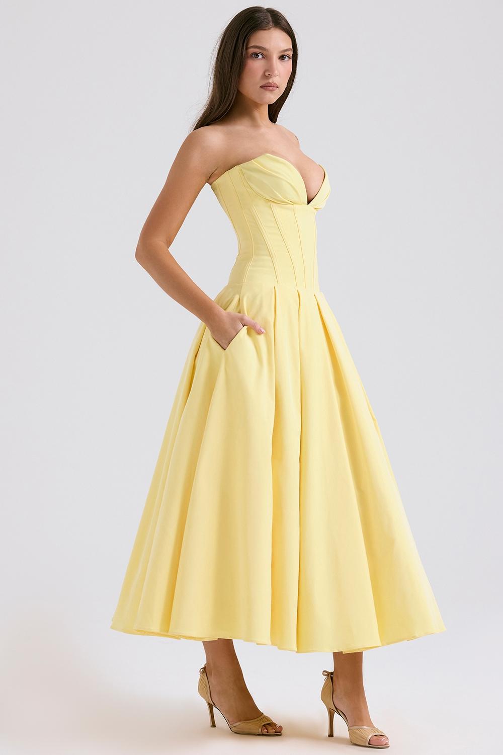 Lady  sunshine strapless tulle midi dress Product Image