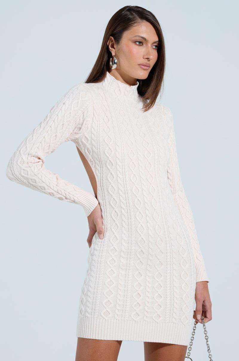 FASHIONABLY LATE CABLEKNIT MINI DRESS Product Image