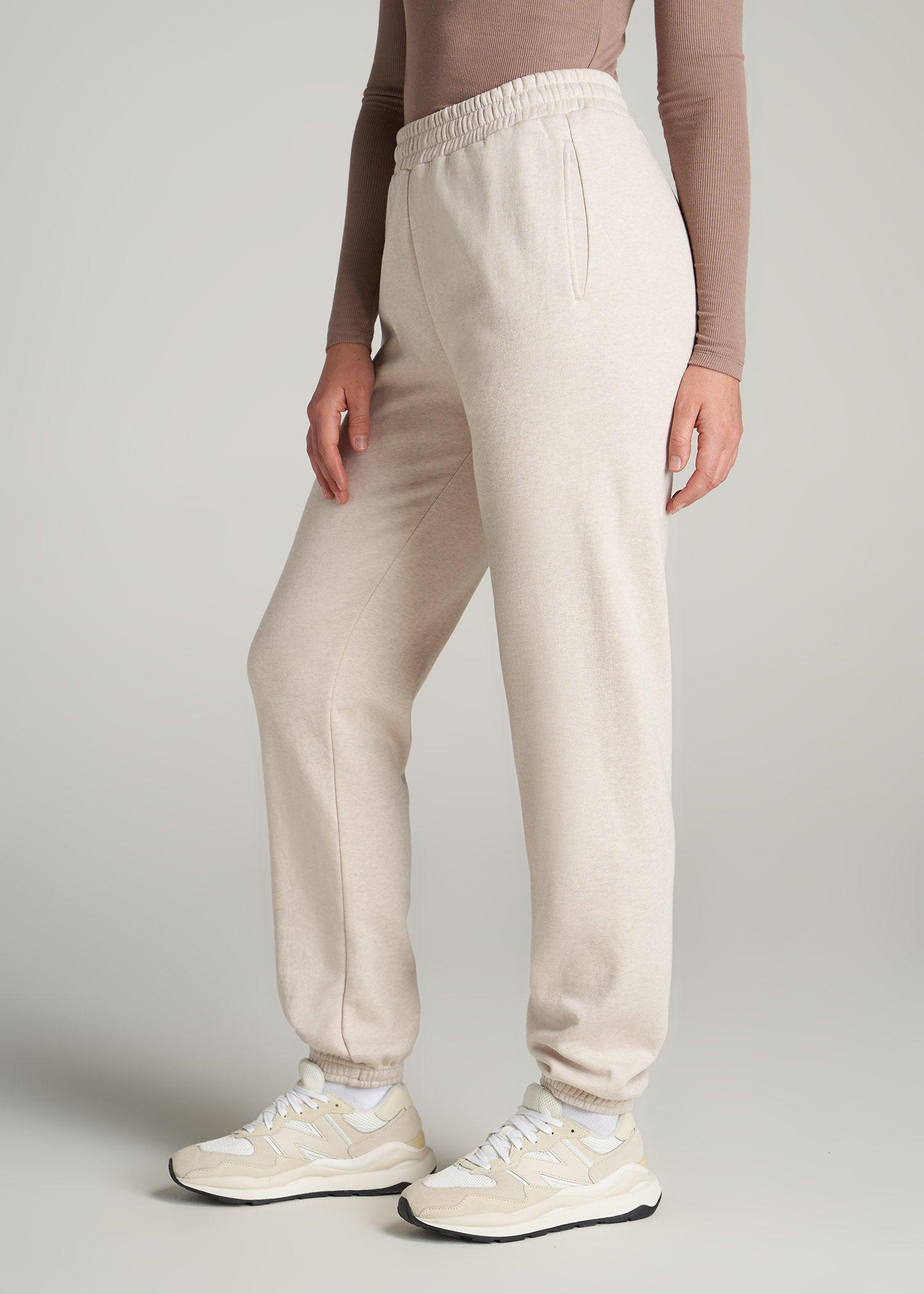 Wearever Fleece Relaxed Sweatpants for Tall Women in Oatmeal Mix Female Product Image