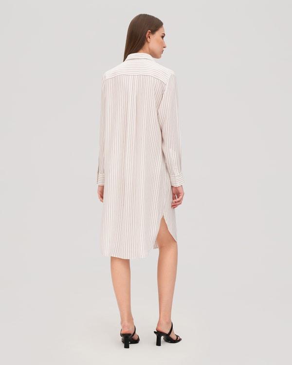 Pinstriped Freesia Shirt Dress Product Image