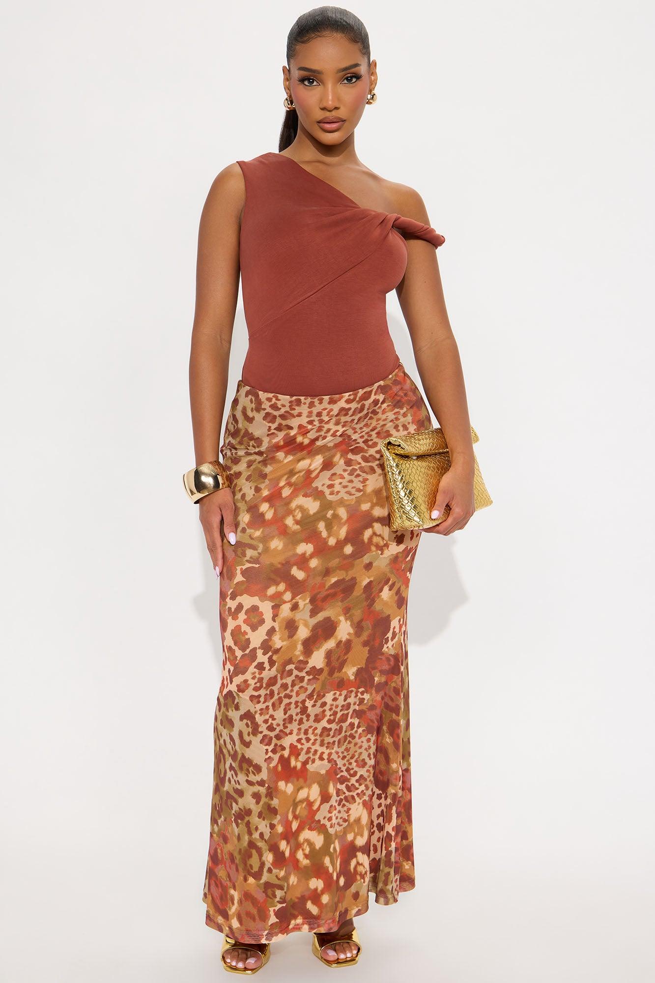 Midnight Views Twist Off Shoulder Bodysuit - Camel Female Product Image