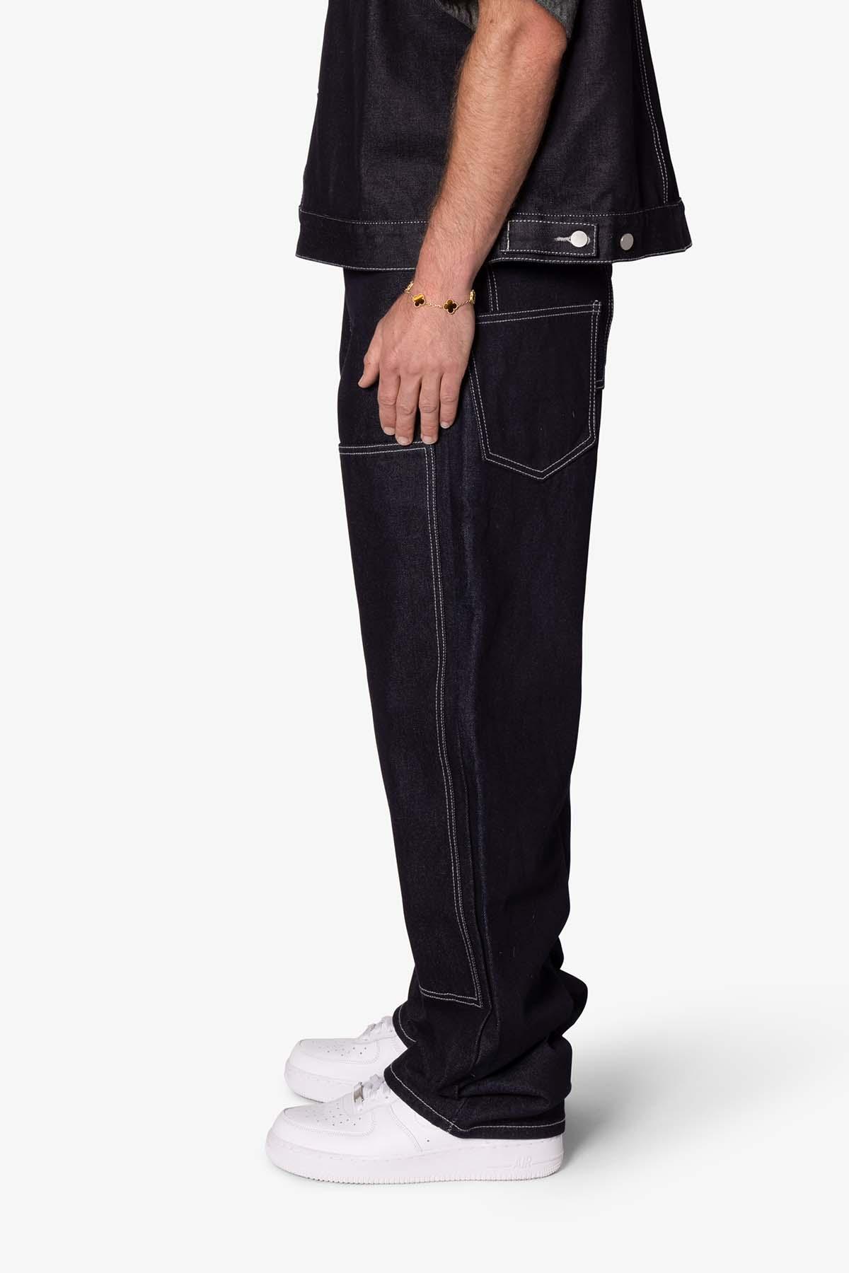 Ultra Baggy Raw Work Denim - Blue Product Image