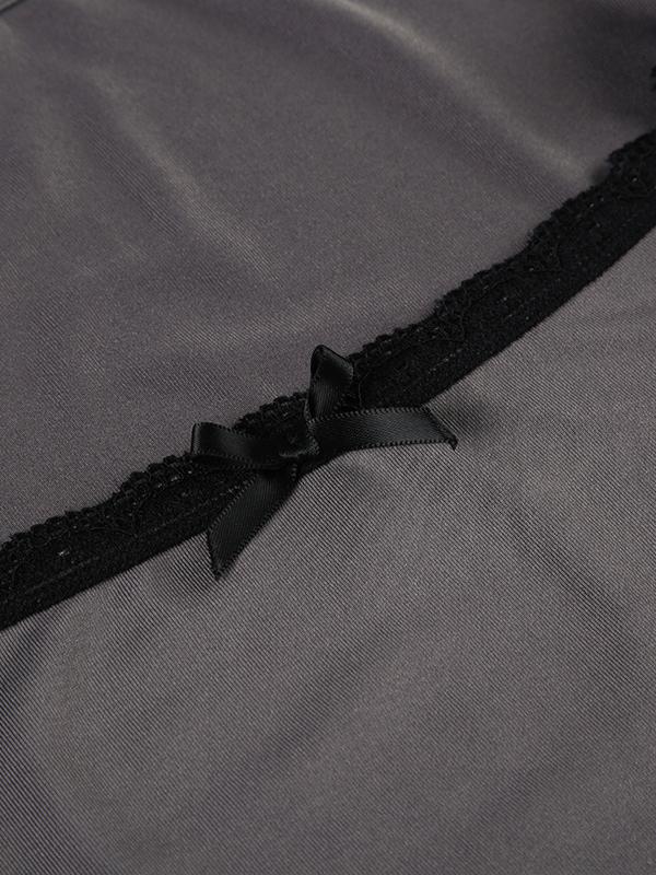 Lace U Neck Bow Long Sleeve Bodysuits Product Image