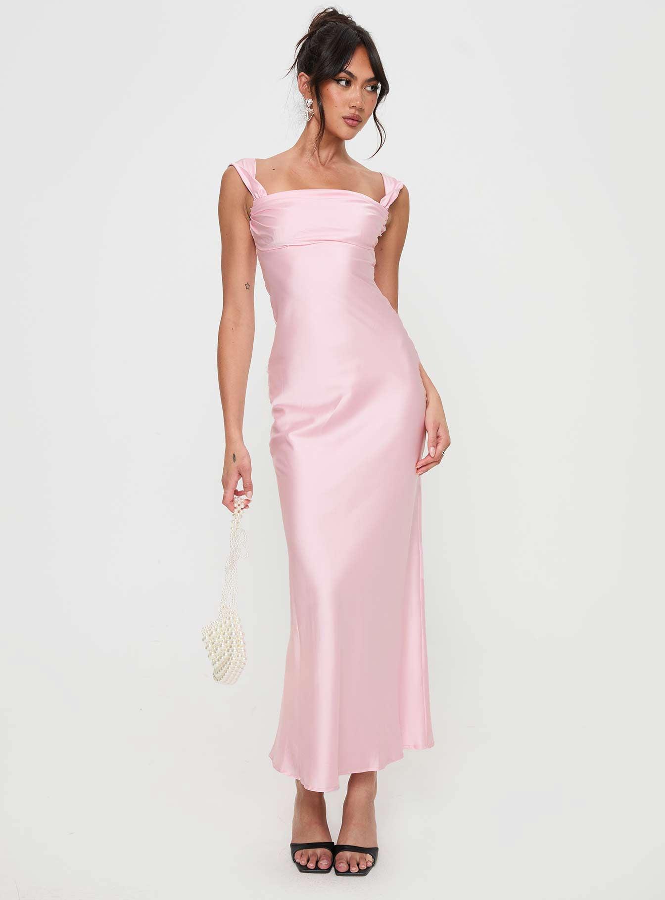 Azura Off The Shoulder Maxi Dress Pink Product Image