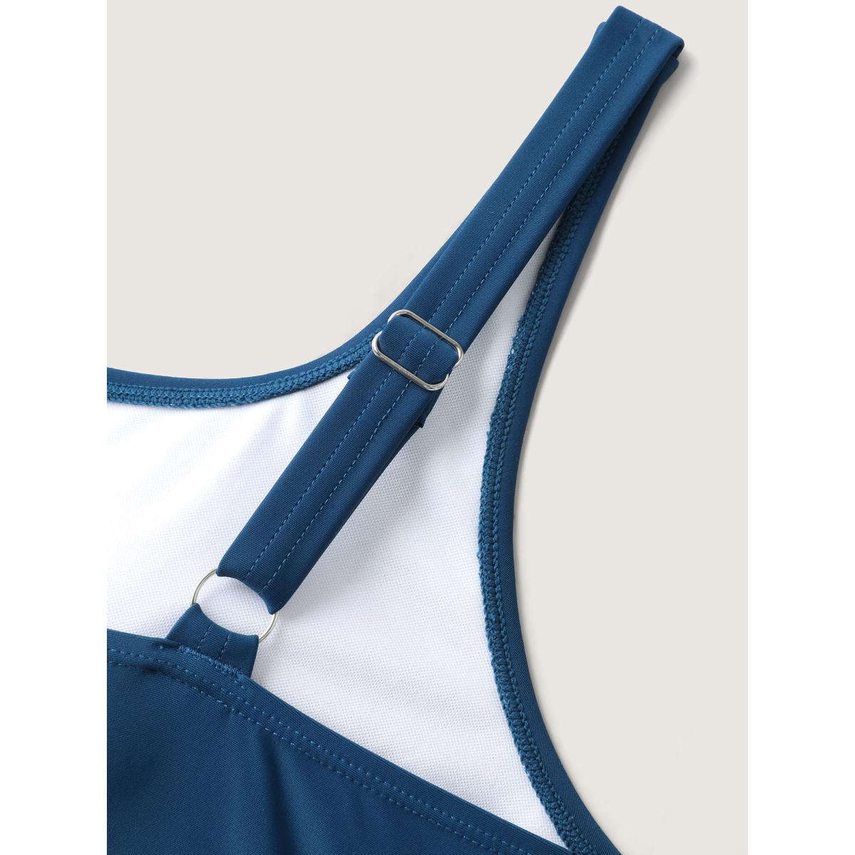 Plus Size Ruched Solid One-Piece Swimsuit Women's Swimwear Aegean Resort Gathered Curve Bathing Suits High stretch One Pieces BloomChic 14-16/1X Product Image