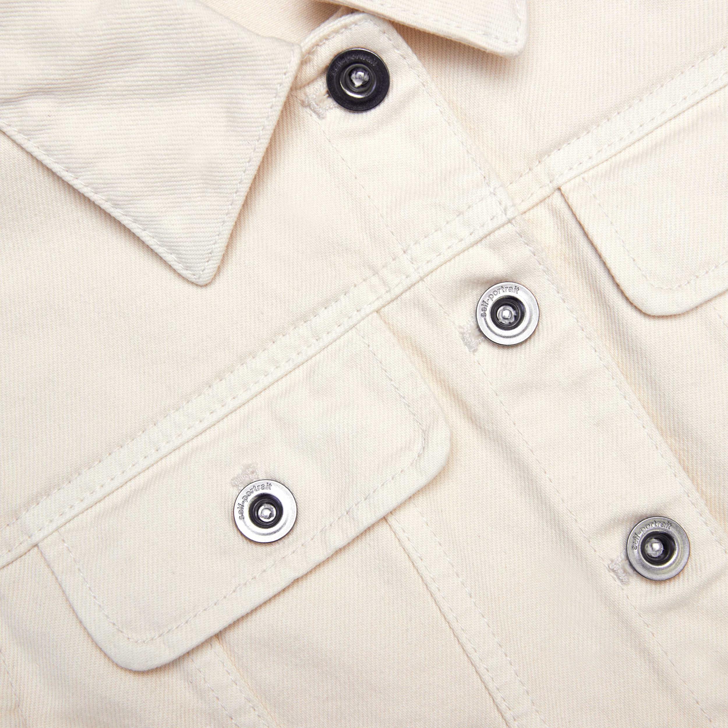 Cream Denim Midi Skirt Product Image