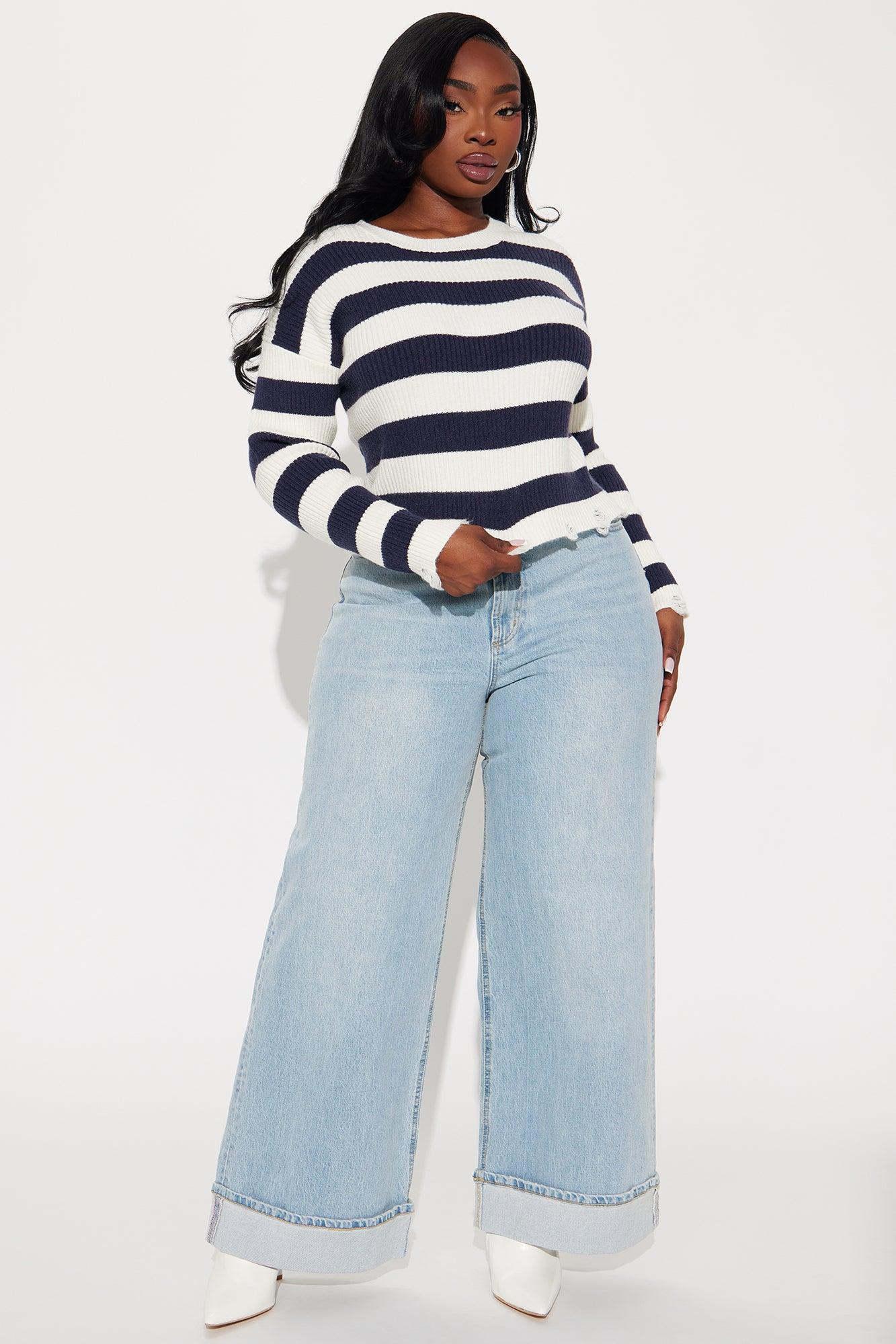 Kennedi Striped Sweater - Ivory/combo Female Product Image
