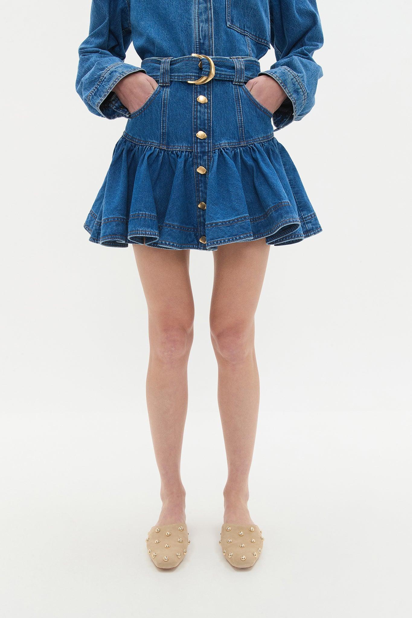 Elena Denim Mini Skirt Product Image