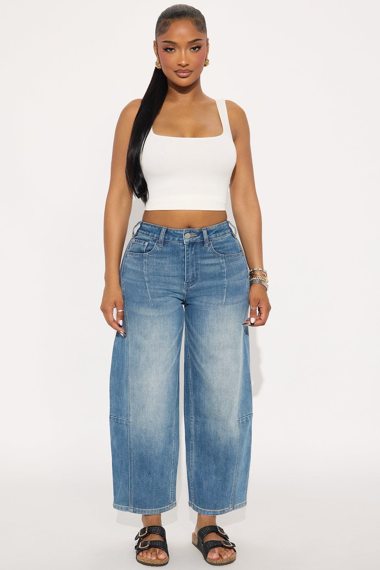 Overdrive Cropped Wide Leg Jeans - Medium Wash Female Product Image