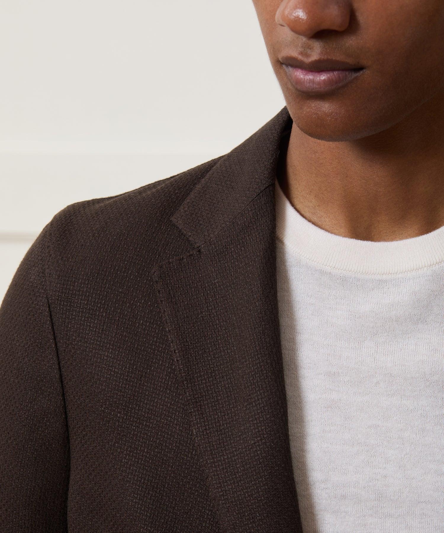 Italian Linen Basketweave Sport Coat in Dark Brown Product Image