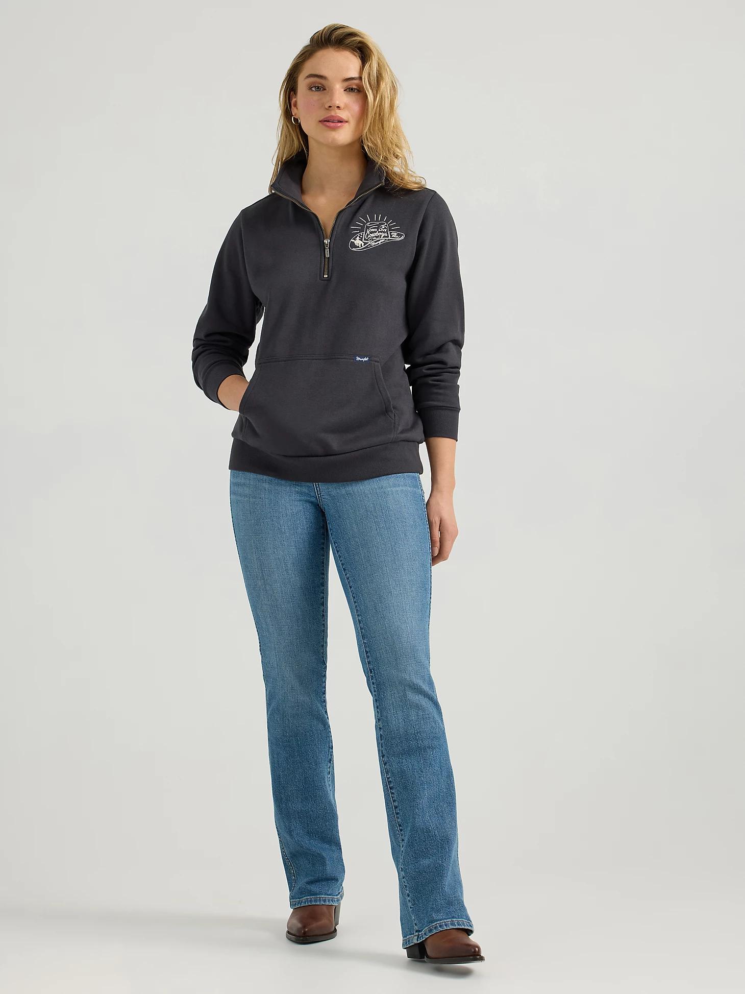 Women's Wrangler Long Live Cowboys® Quarter Zip Pullover | Women's JACKETS & OUTERWEAR | Wrangler® Product Image