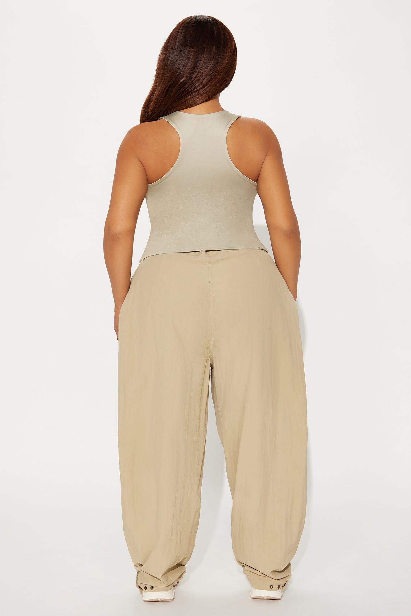 Contour Double Lined High Neck Tank Top - Stone Female Product Image