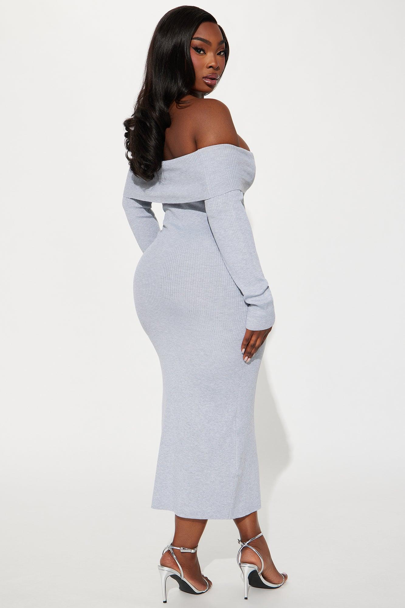 Sweater Weather Maxi Dress - Heather Grey Product Image
