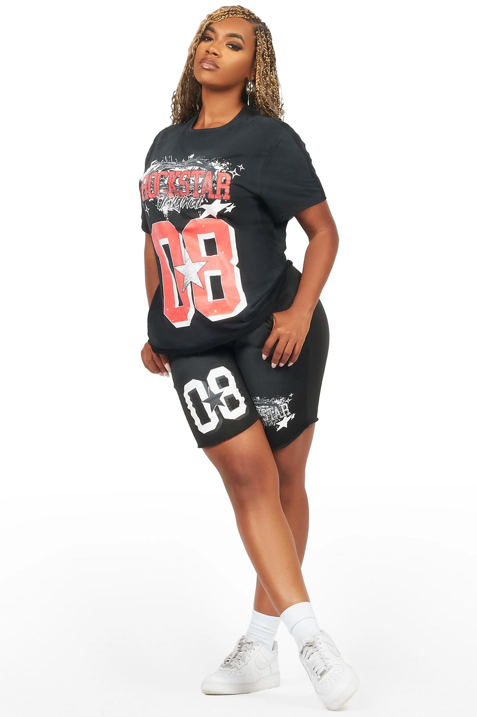 Carolina Black T-Shirt Short Set Female Product Image