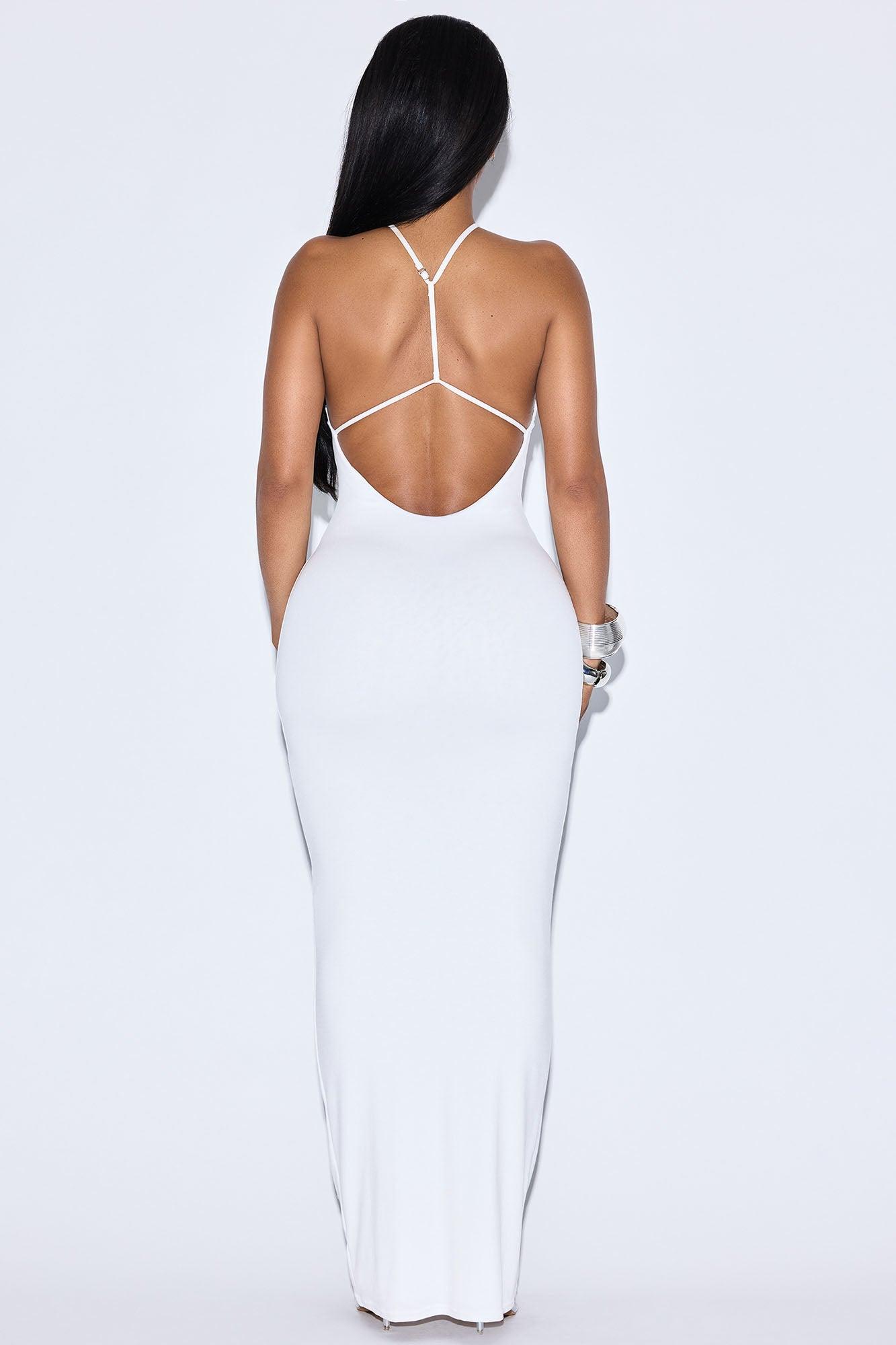 Amara Backless Maxi Dress - Off White Female Product Image